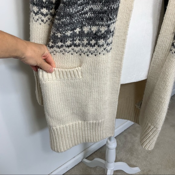 BANANA REPUBLIC fair isle wool oversize cardigan - Picture 6 of 10